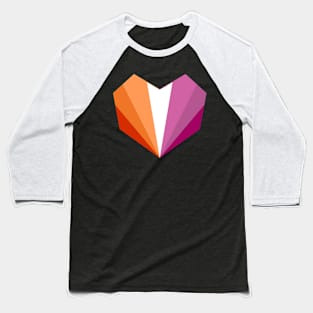 Lesbian Flag (2018) Geometric Heart Baseball T-Shirt